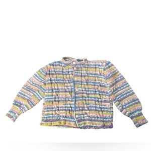 Handmade Kids Pastel Multicolor Striped Knit Cardigan